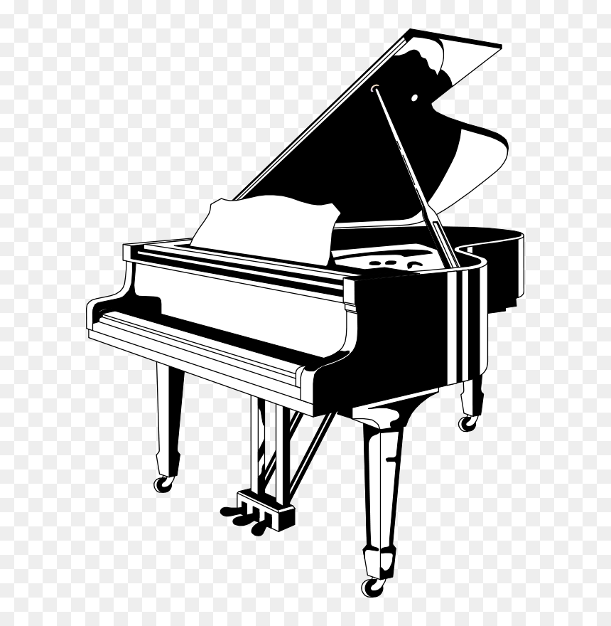 14 Cliparts For Free - Piano Black And White, HD Png Download - piano clipart png
