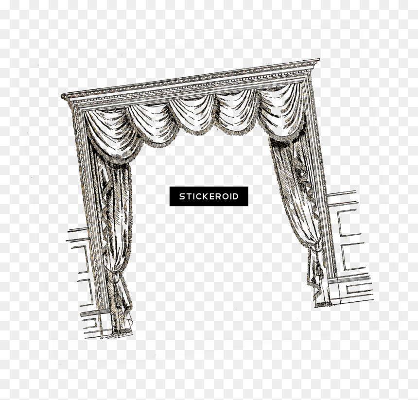 Open Door With Curtains - Portable Network Graphics, HD Png Download - white curtains png