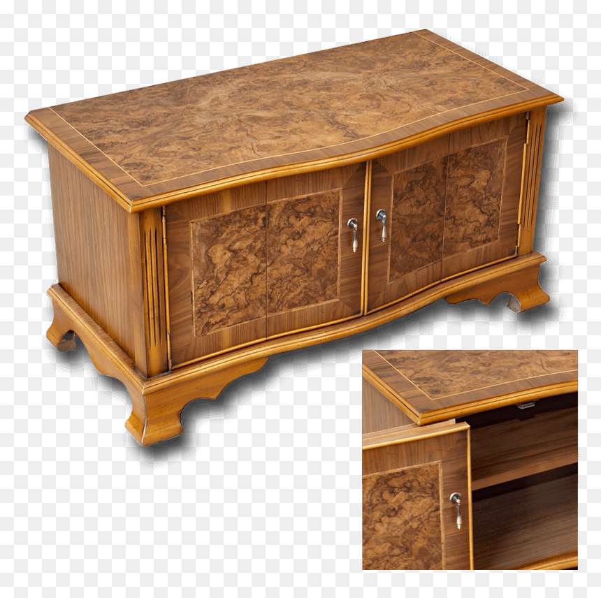Serpentine Tv Stand On Bracket Feet Thumbnail - Drawer, HD Png Download - tv stand png