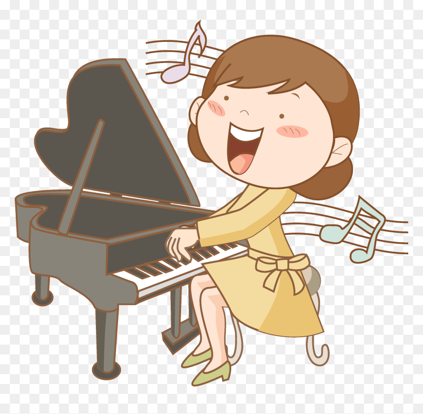Thumb Image - Playing The Piano Draw, HD Png Download - piano clipart png
