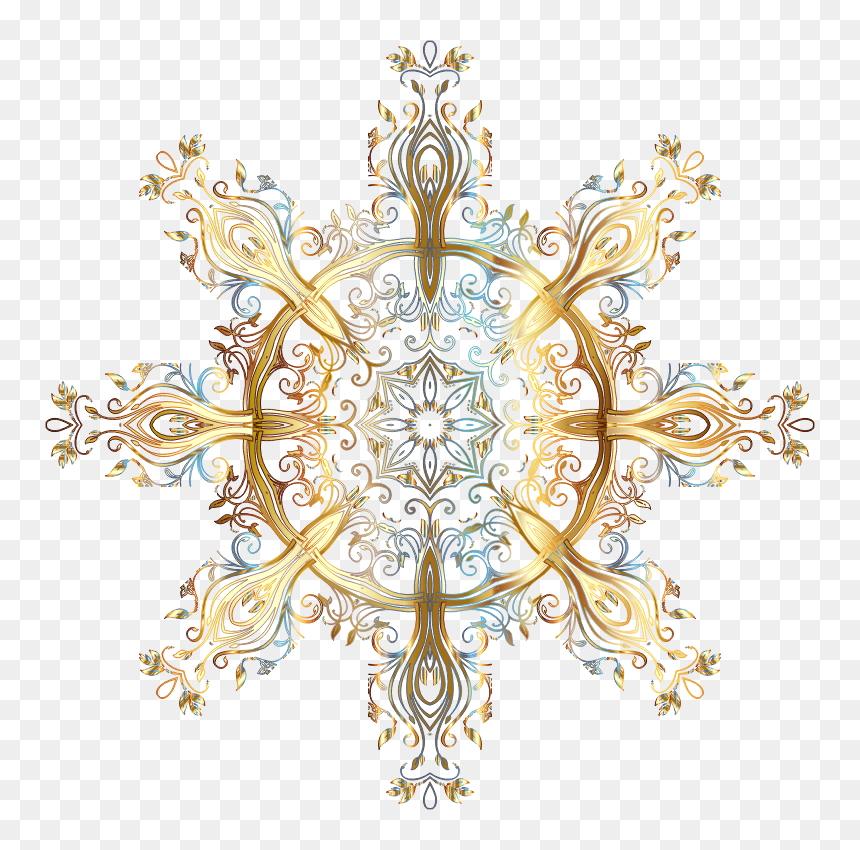 Chromatic Gold Flourish Ornament 4 No Background - Golden Filigree Transparent, HD Png Download - gold flourish png