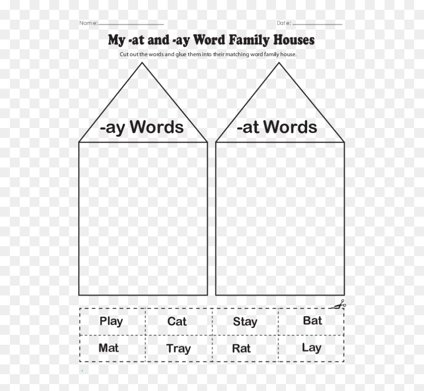 Does It Say At Or Ay - Worksheets On Word Family, HD Png Download - family word png