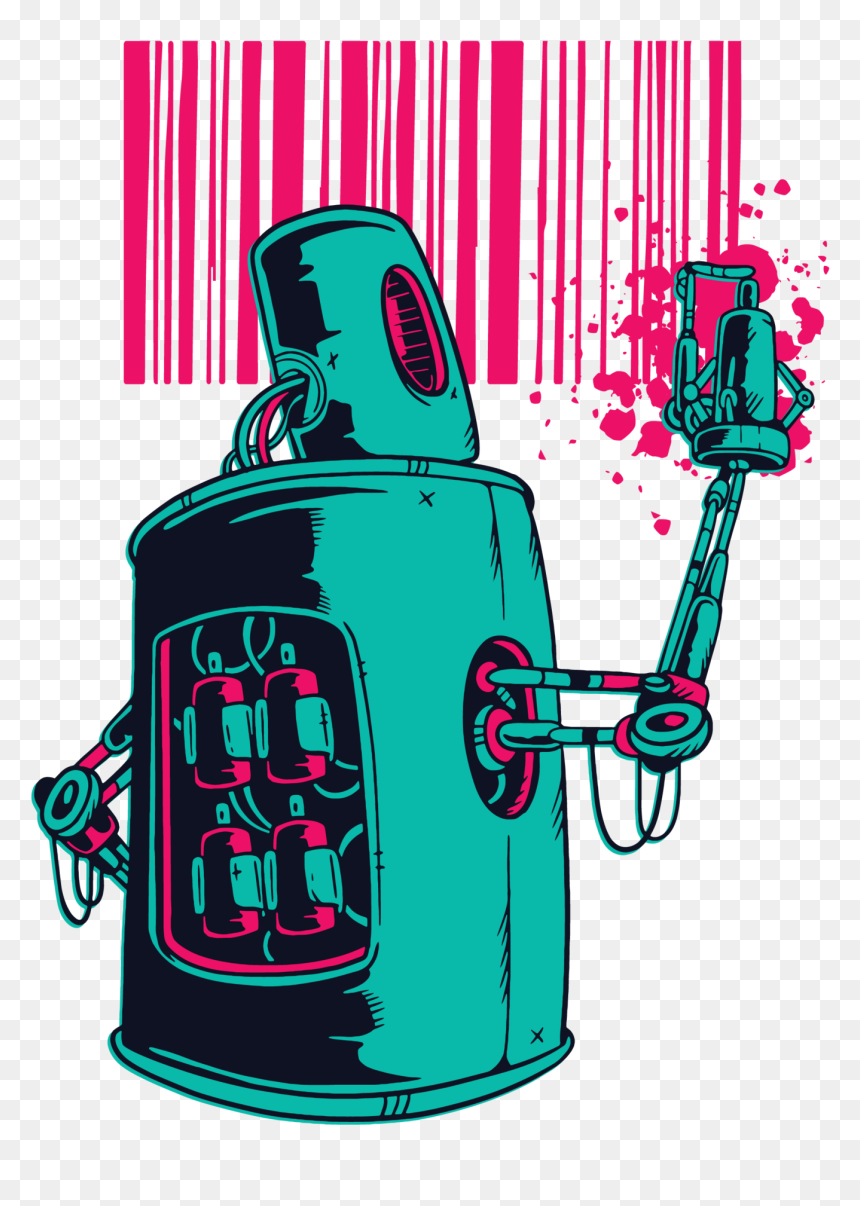 Robot Graffiti, HD Png Download - grafitti png