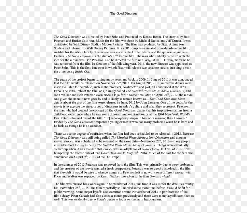 Document, HD Png Download - good dinosaur png