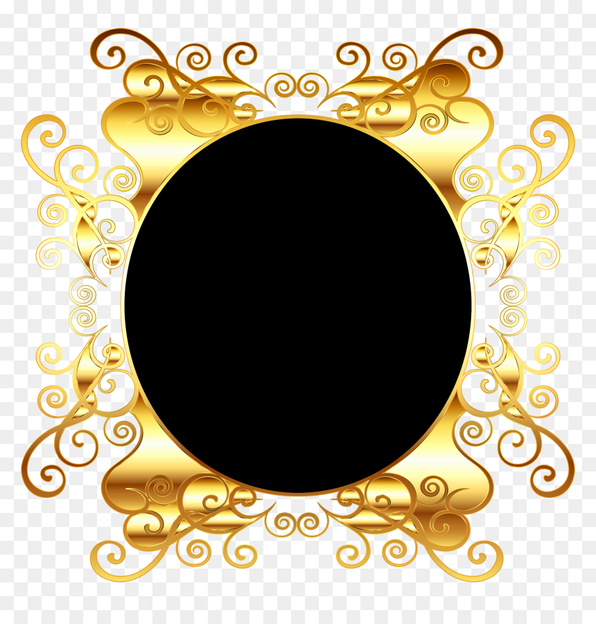 Prismatic Flourish Frame 6 No Background Clip Arts - Irish Village, HD Png Download - gold flourish png
