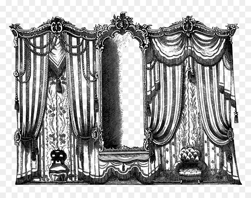 Curtains Household Download Interior Design - Portable Network Graphics, HD Png Download - white curtains png