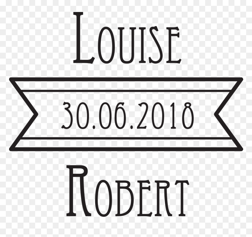 Retro Banner Names & Date Stamp - Line Art, HD Png Download - retro banner png