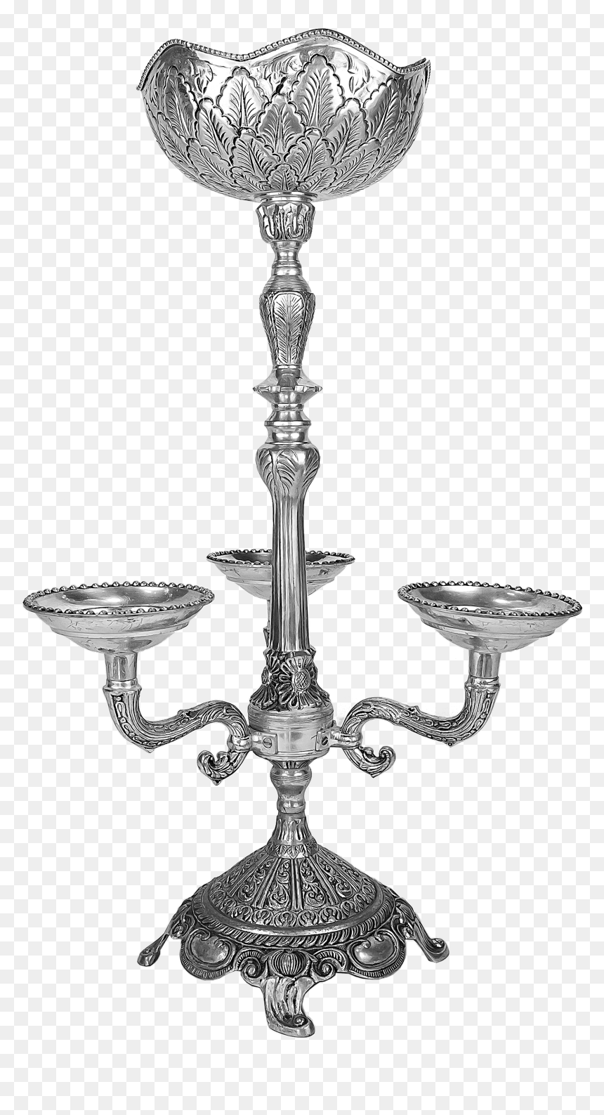 Silver Branch Candelabra - Illustration, HD Png Download - candelabra png