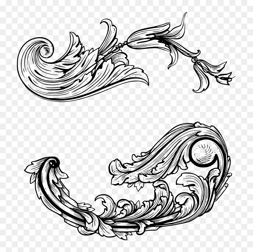 Ornament, HD Png Download - gold flourish png