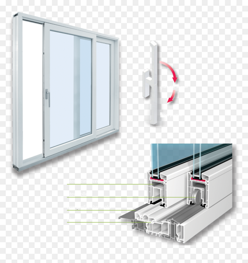 Windows Pvc Alema - Sliding Door, HD Png Download - wooden window frame png