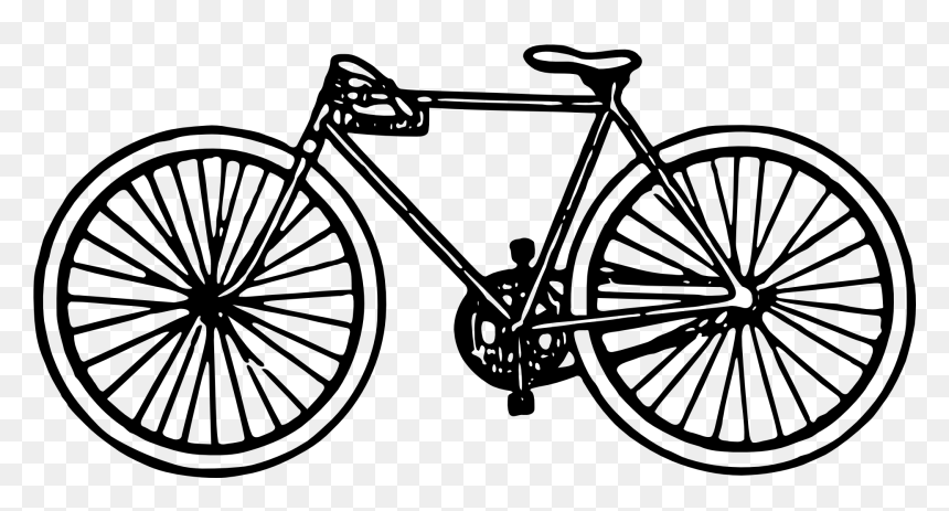 Bicycle Illustration Cycling Vector Graphics Stock - Bicycle With Basket Outline, HD Png Download - bike silhouette png
