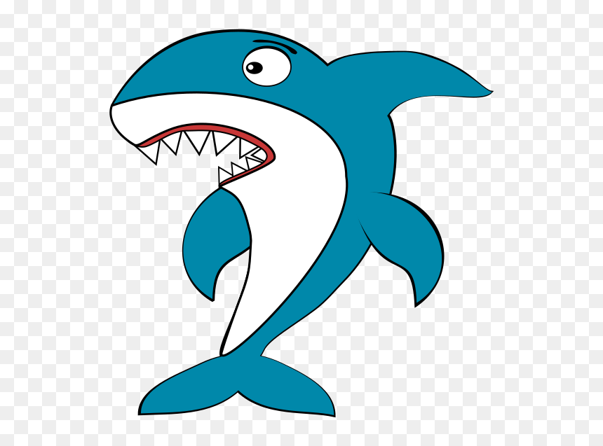 Shark Cartoon - Shark Clip Art, HD Png Download - cartoon shark png