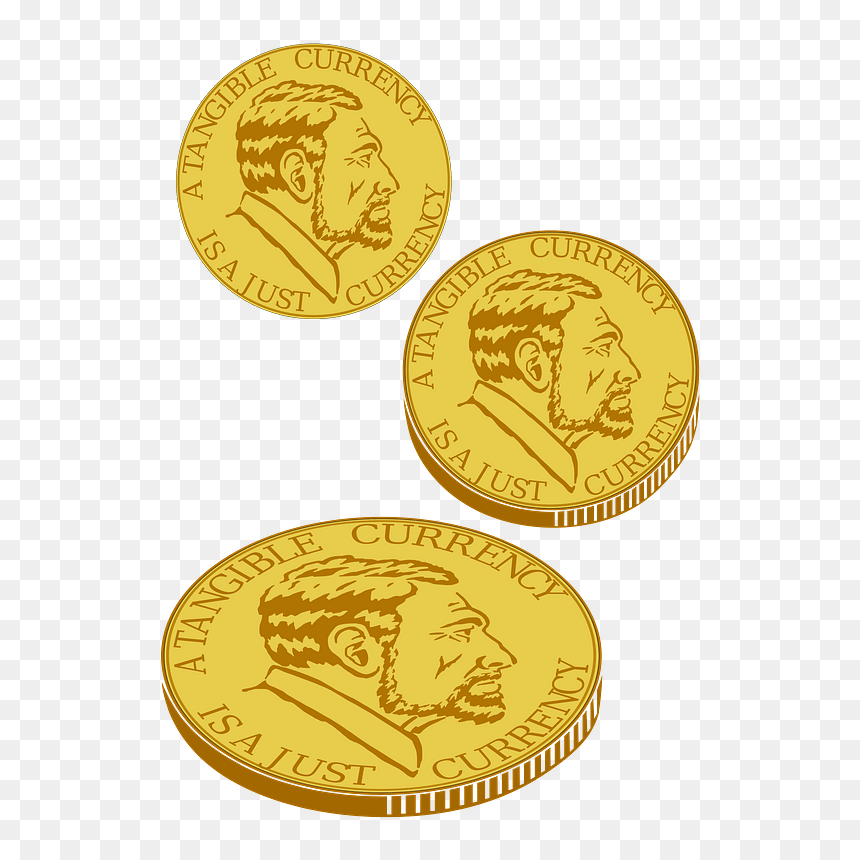 Gold Coin For Plotter Clipart - Gold Coin Clip Art, HD Png Download - pile of gold coins png