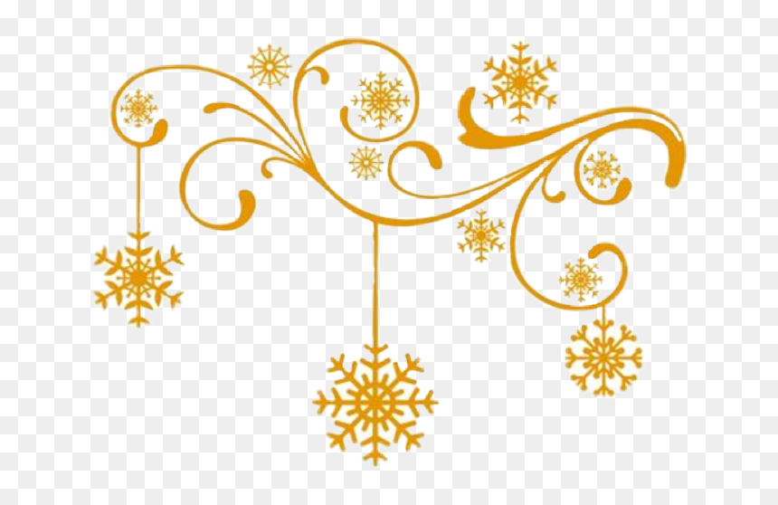 #snowflakes #flourish #embellishment, HD Png Download - gold flourish png