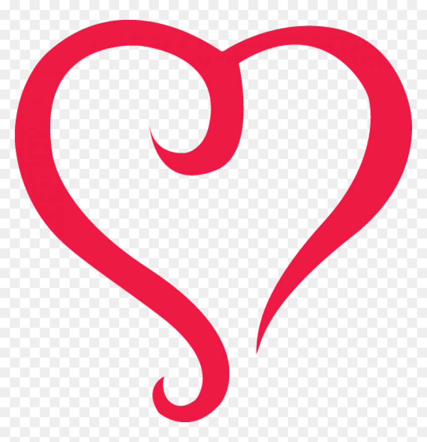 Red Outline Heart Png Image, Transparent Png - heart png outline