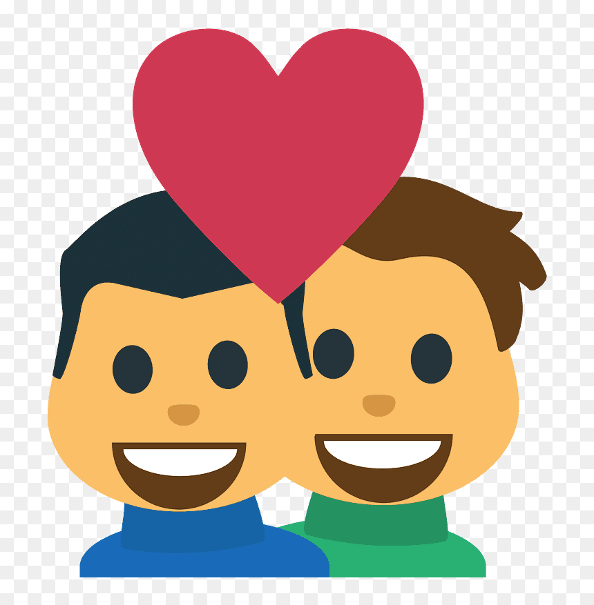 Couple With Heart - Cartoon, HD Png Download - couple emoji png