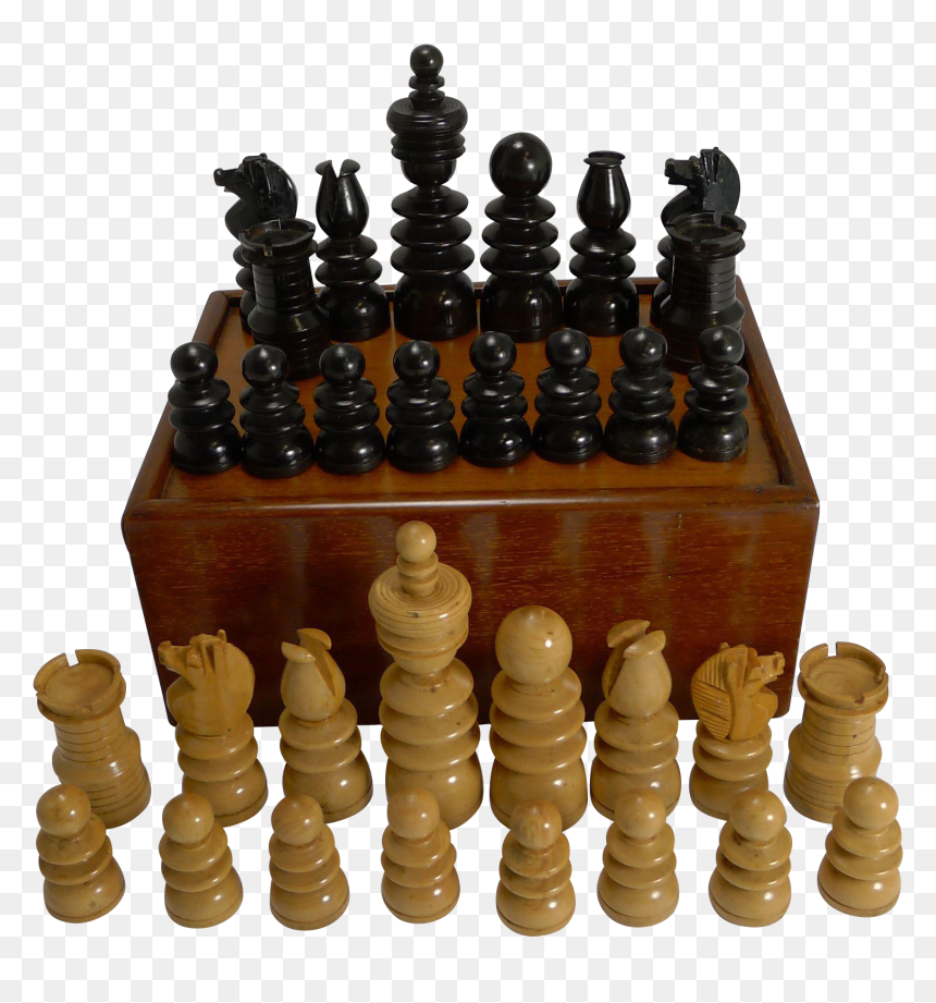 Antique Chess Set French Style Regence Chess Regency - Chess, HD Png Download - king chess piece png