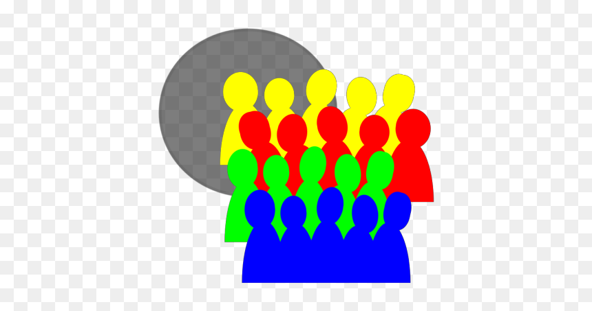 Smaller Crowd 3color Png Icons - Crowd Clipart Black And White, Transparent Png - crowd icon png