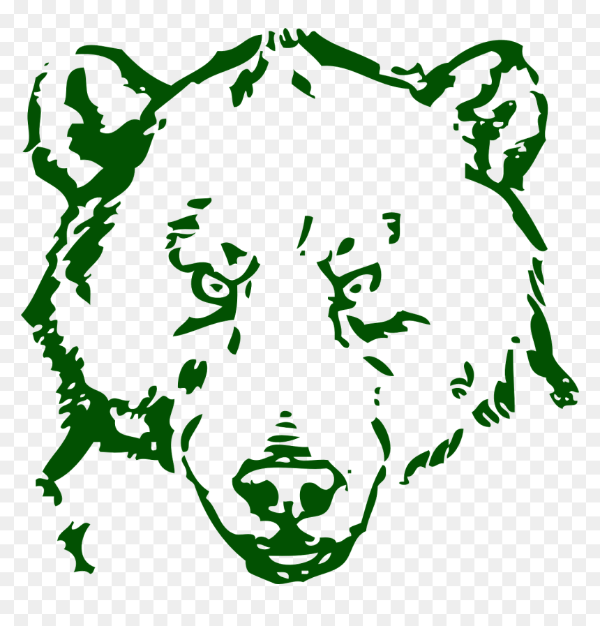 Bear Head Black And White Clipart, HD Png Download - angry bear png