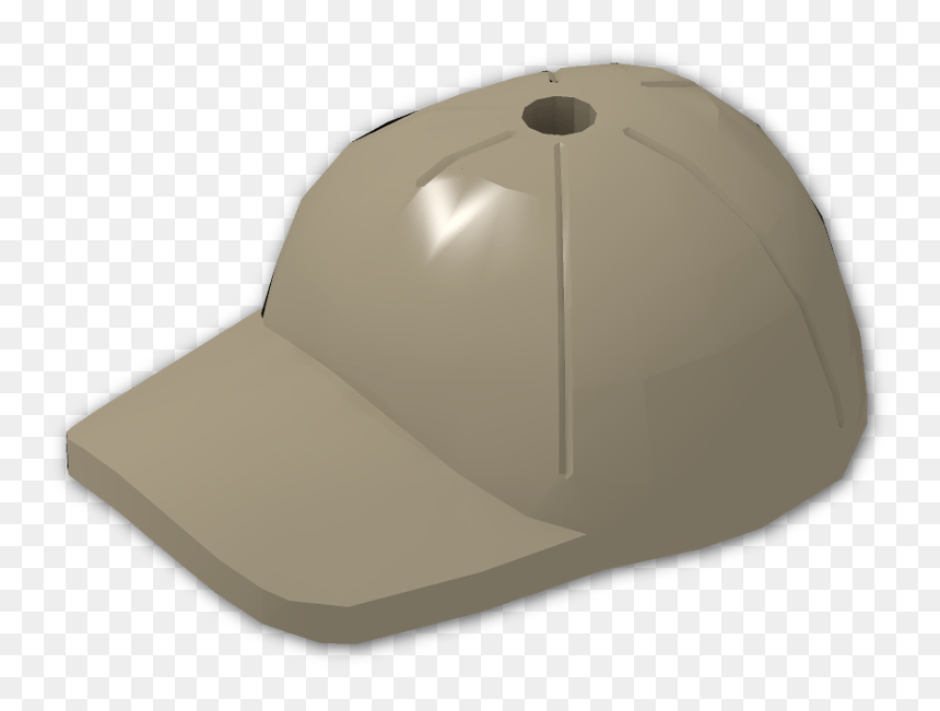 Minifig Cap With Short Arched Peak With Seams And Top - Baseball Cap, HD Png Download - baseball seams png