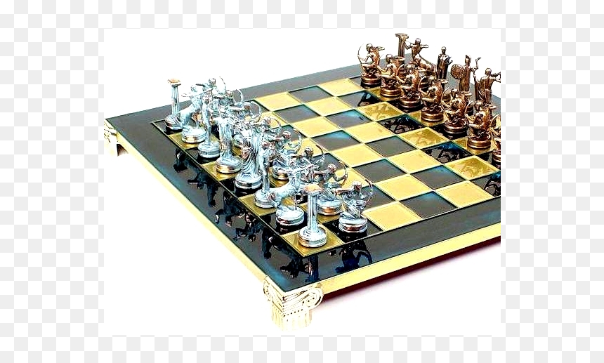 Brown Chessboard - Greek Chess Set, HD Png Download - king chess piece png