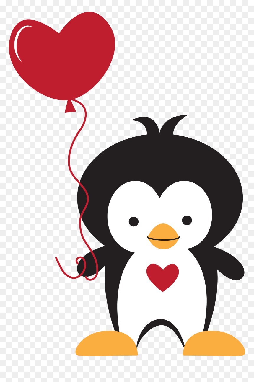Transparent Penguin Clipart - Penguin With Heart Clip Art, HD Png Download - penguin clipart png