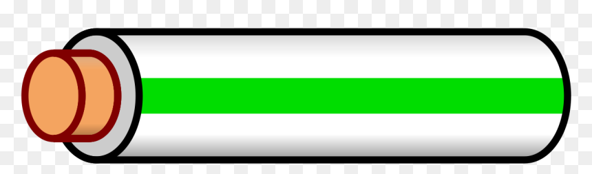 Wire White Green Stripe - White Wire Green Stripe, HD Png Download - green rectangle png