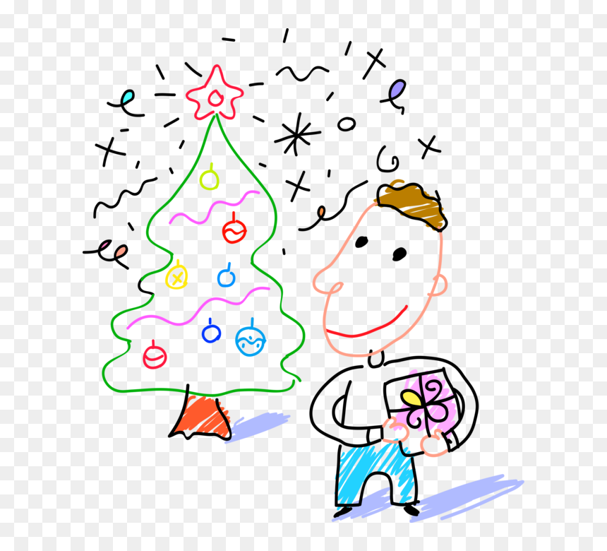Vector Illustration Of Child Receives Present Gift - Cartoon, HD Png Download - christmas vector png