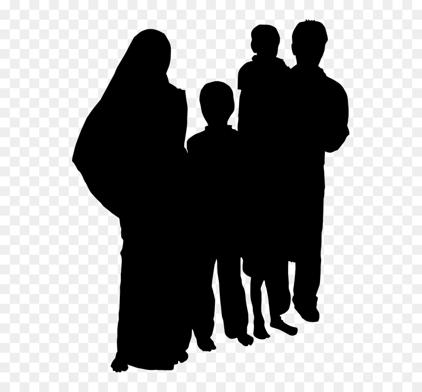 Elderly Couple Silhouette Png, Transparent Png - family vector png
