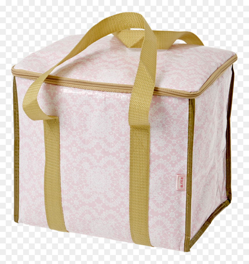 Cooler Bag Pink Lace Print Gold Handles Rice Dk - Rice Kühltasche, HD Png Download - gold lace png
