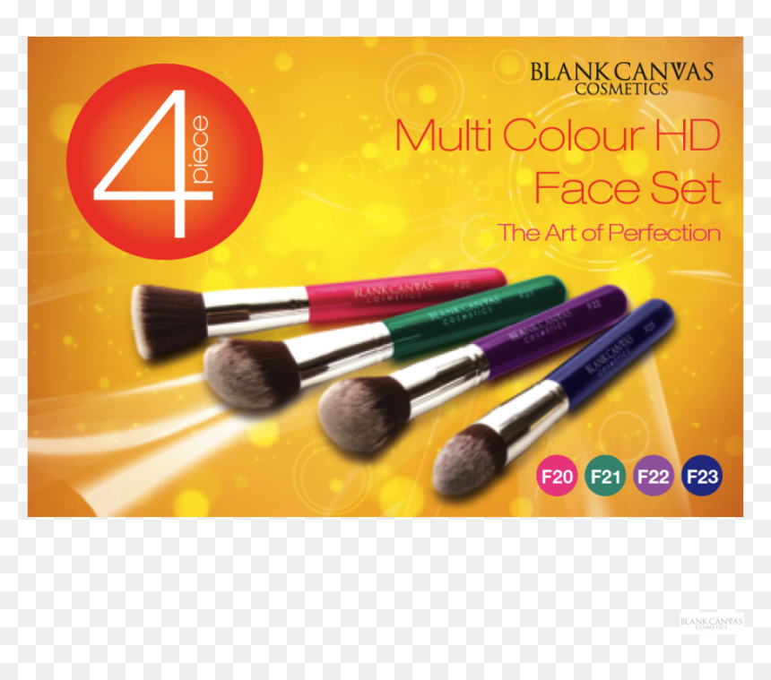 Blank Canvas 4 Piece Multi Colour Hd Face Set - Makeup Brushes, HD Png Download - blank canvas png