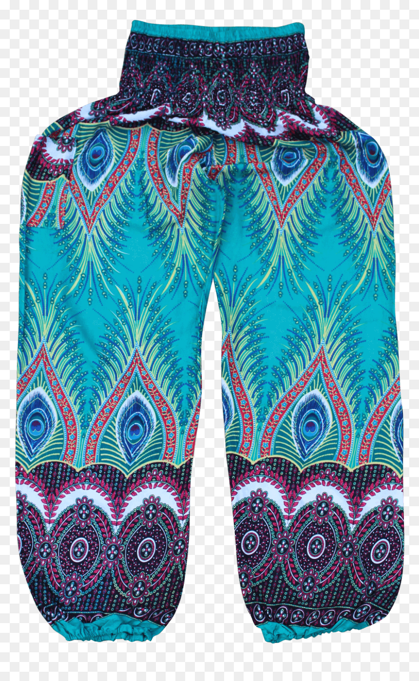 Green Flare Harem Pants Bohemian Island Spring - Short Boho Harem Pants, HD Png Download - green flare png