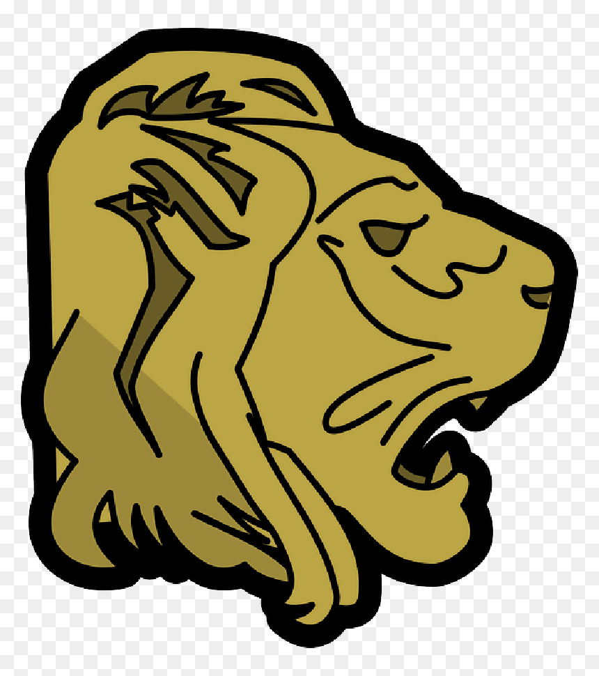 Cartoon Lion Head Transparent - Lion Side View Transparebt, HD Png Download - lion head logo png