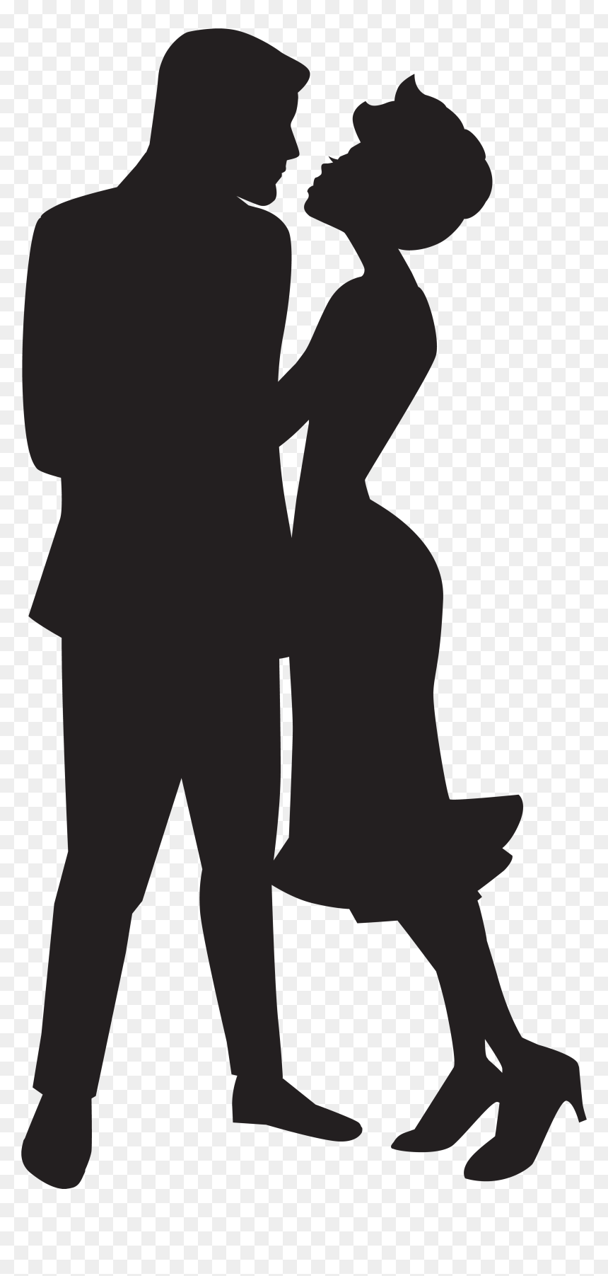 Love Free Images - Silhouette Couple In Love Png, Transparent Png - couple emoji png