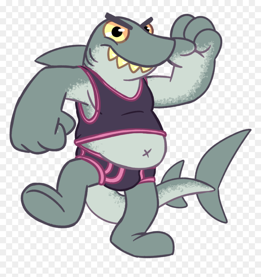 Chubby Shark Man Without Pants - Shark Man Clipart, HD Png Download - cartoon shark png