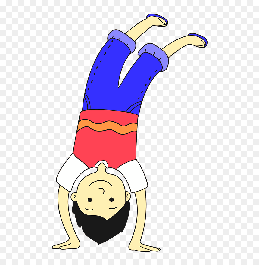 Kid Standing On His Hands Clipart - Do A Handstand Clipart, HD Png Download - kid standing png