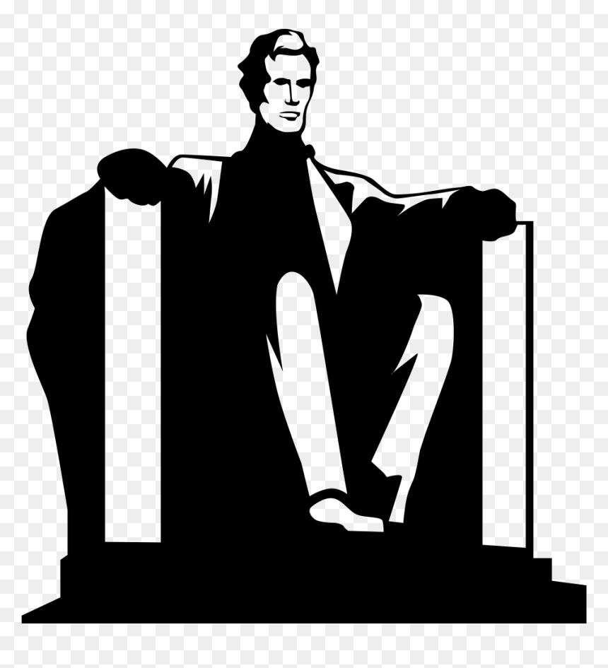Lincoln Memorial Statue - Statue Lincoln Memorial Silhouette, HD Png Download - statue of liberty vector png