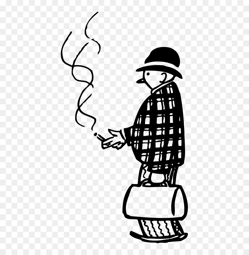 Funny Little Fumador De Cigarro - Person Smoking Clipart Black And White, HD Png Download - cigarro png