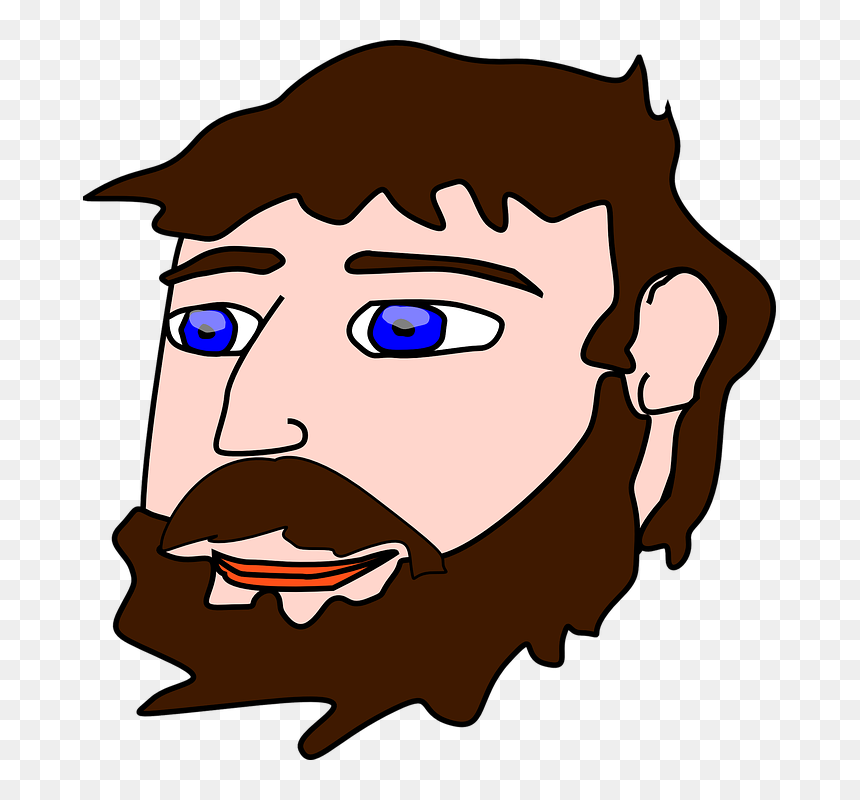 Man Face Beard - Man With Beard Clipart, HD Png Download - cartoon beard png