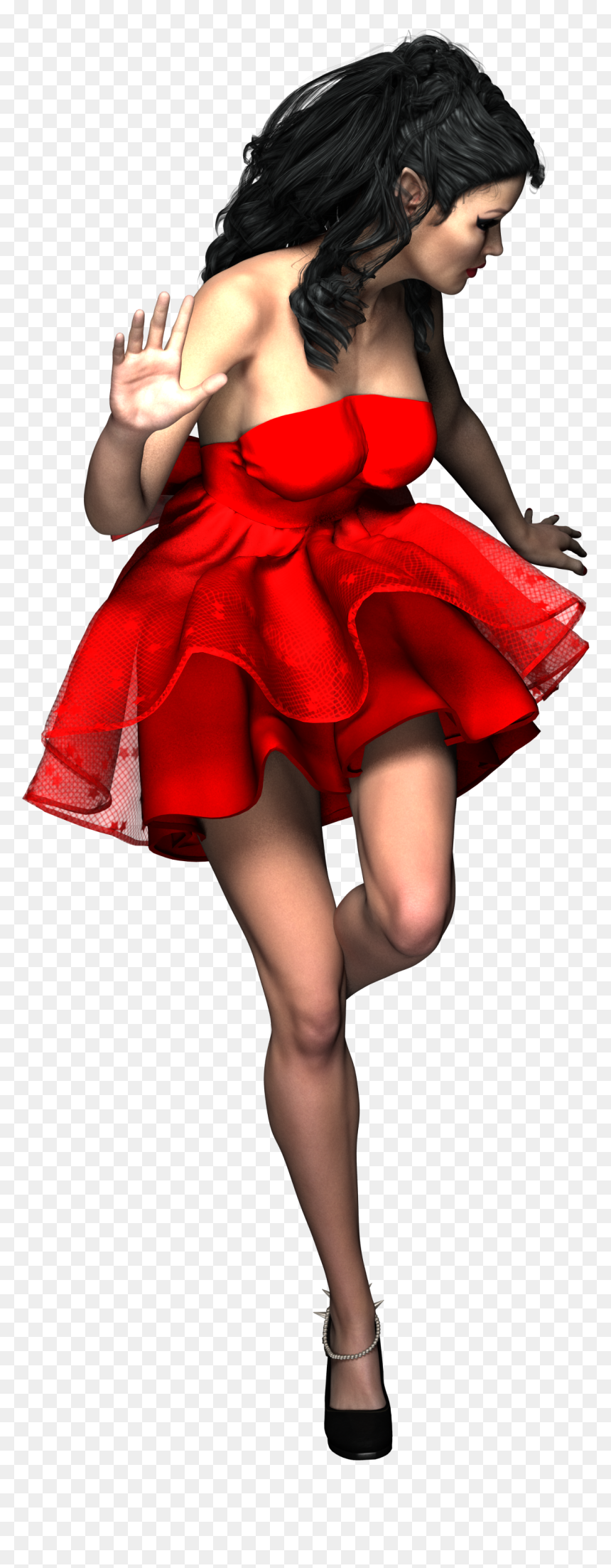 Girl Red Dress Png, Transparent Png - red dress png