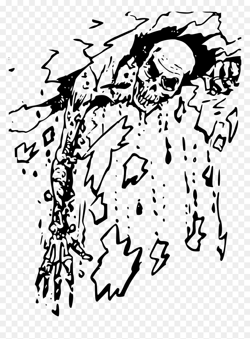 Zombie Entry Clip Arts - Zombie Clipart Black And White, HD Png Download - free entry png