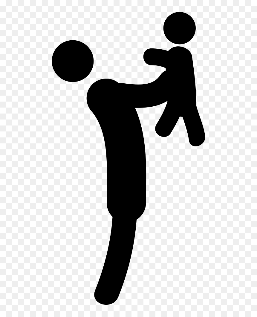 Standing Person With Kid Up In Arms - Clip Art, HD Png Download - kid standing png
