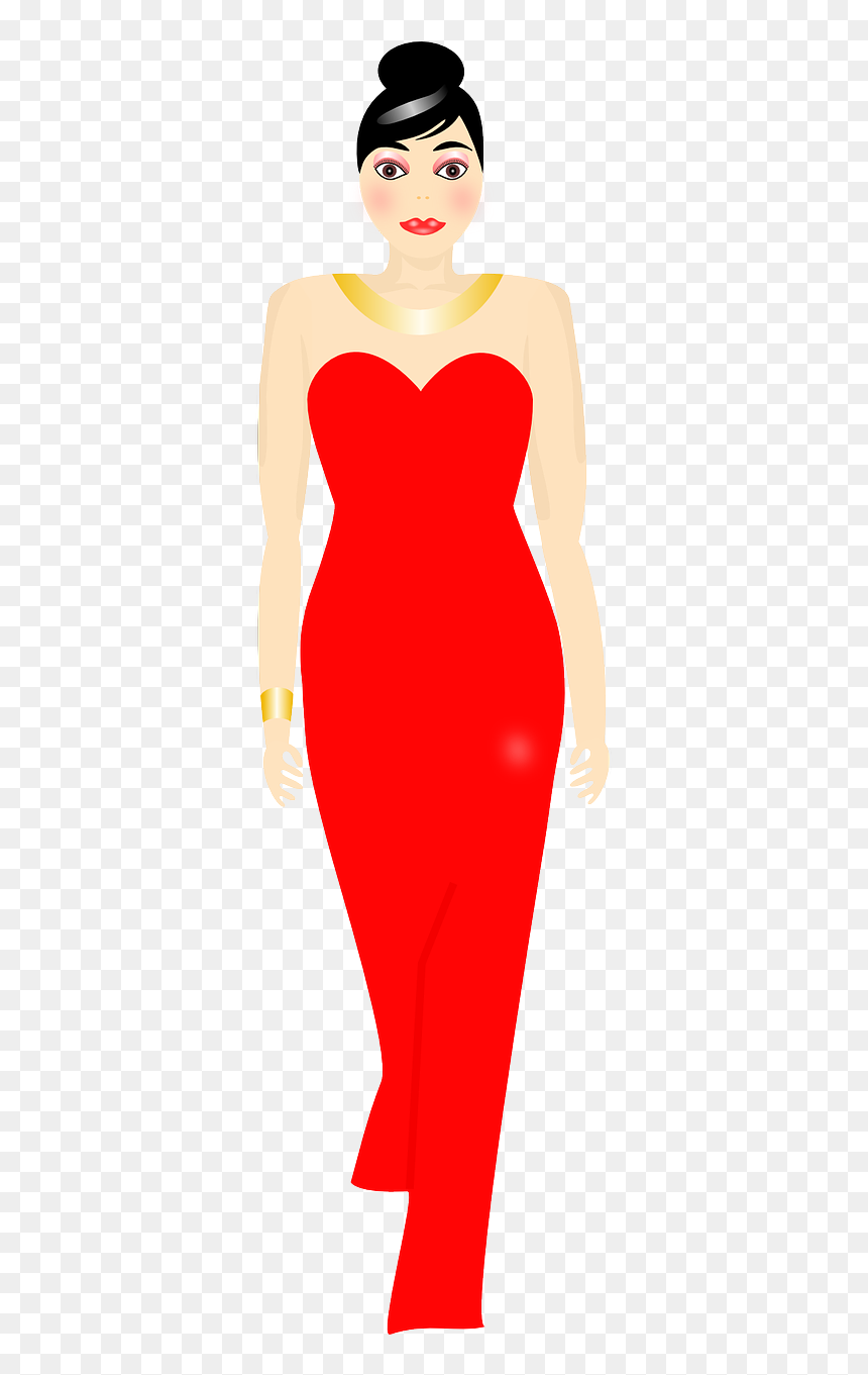 Chica Vestida De Rojo Png, Transparent Png - red dress png