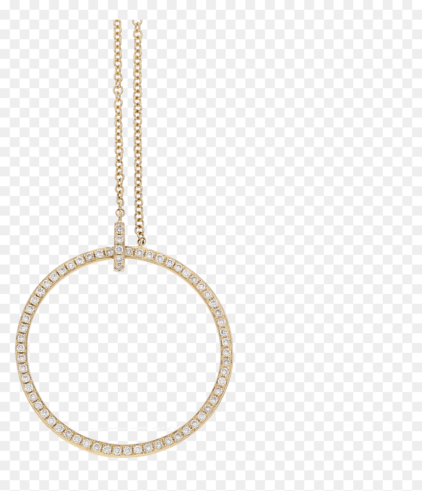 Eclipse 14ct Yellow Gold Diamond Large Circular Necklace - Clean & Safe Portugal, HD Png Download - diamond chain png