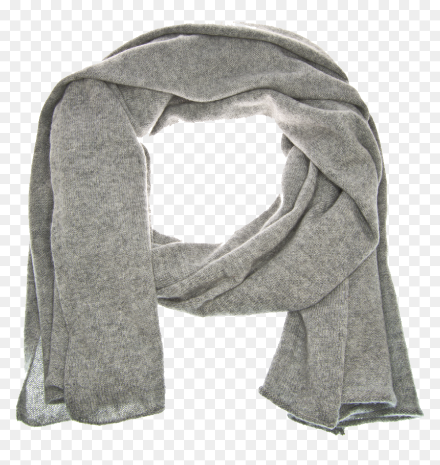 Transparent Scarf Clipart Black And White - Grey Scarf Transparent Background, HD Png Download - winter scarf png