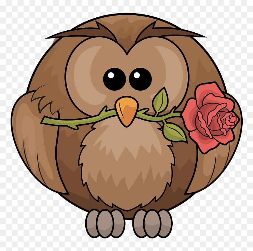 Owl With Rose Clipart - Xmas Owl, HD Png Download - owls png