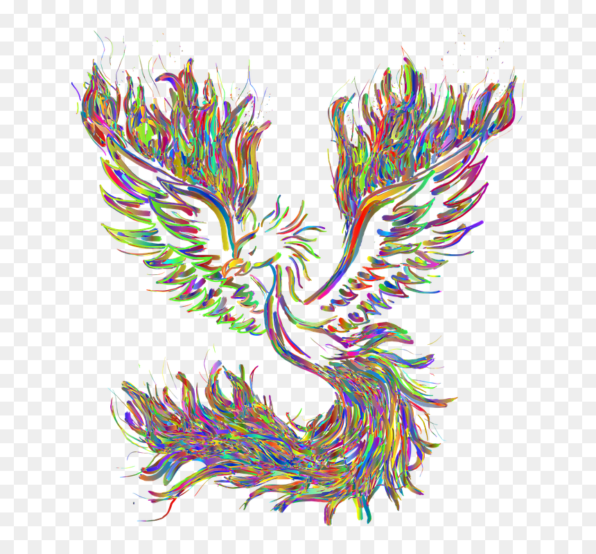Phoenix Bird Rainbow, HD Png Download - phoenix wings png