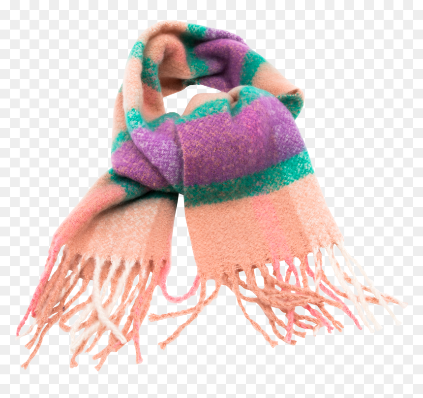 Beanie And Scarf In The New Winter Colors - Scarf, HD Png Download - winter scarf png