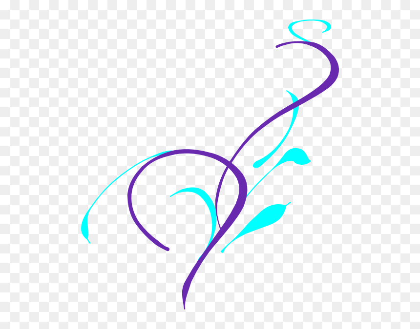 Purple And Teal Wedding - Vine Clip Art, HD Png Download - corner scroll png