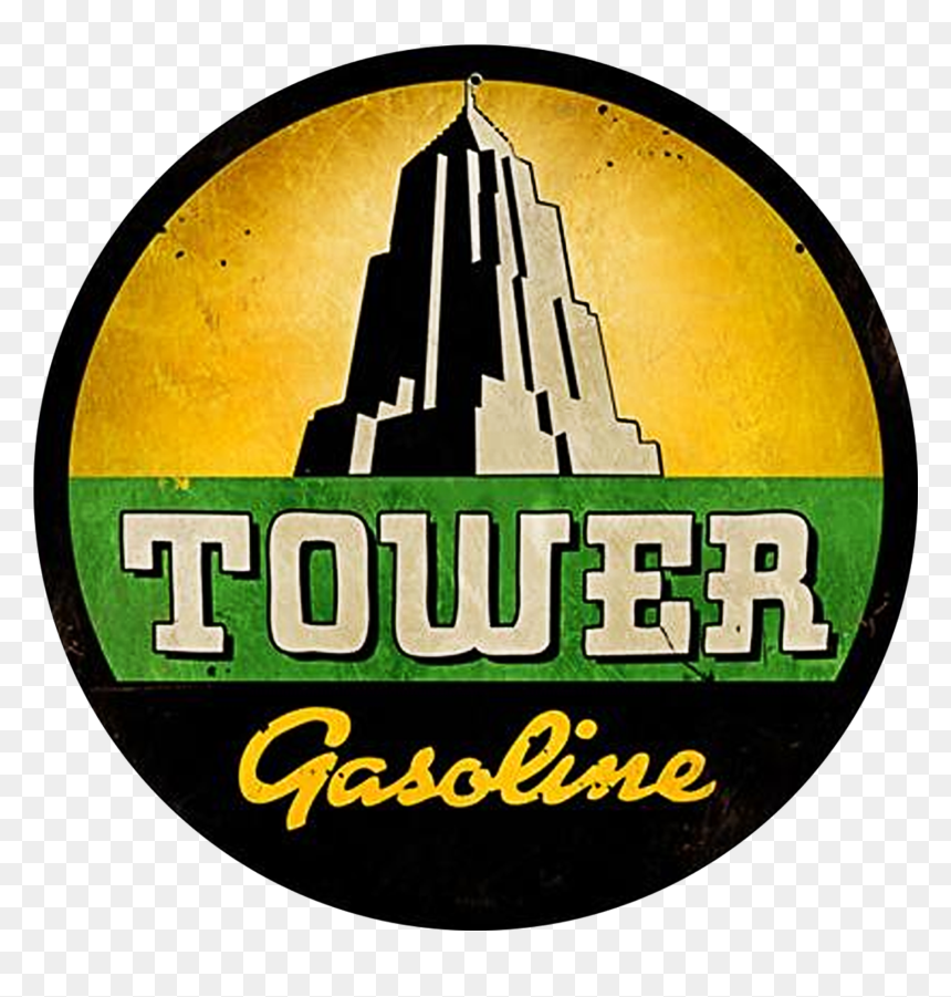 Tower Gasoline Vintage Sign - Gasoline, HD Png Download - vintage sign png